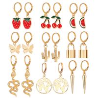 Fashion Fruit Snake Multi-element Earrings Set sku image 1