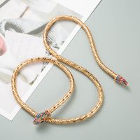 Wholesale Jewelry Hip-Hop Exaggerated Novelty Snake Alloy Rhinestones Inlay Necklace sku image 4