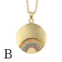 New Fashion Copper Anchor Rainbow Pendant Necklace sku image 2