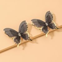 925 Silver Needle Tulle Butterfly Earrings sku image 1