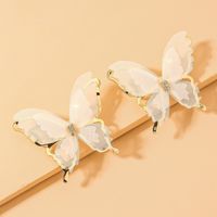925 Silver Needle Tulle Butterfly Earrings sku image 2