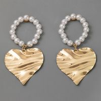 Heart Circle Pearl Earrings sku image 1