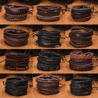 Retro Leather Multi-layer Braided Bracelet Five-piece Set main image 1