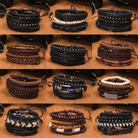 Retro Leather Multi-layer Braided Bracelet Five-piece Set main image 5