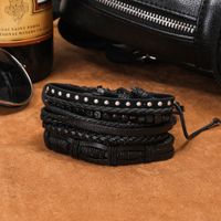 Retro Leather Multi-layer Braided Bracelet Five-piece Set main image 4
