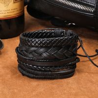 Retro Leather Multi-layer Braided Bracelet Five-piece Set main image 3
