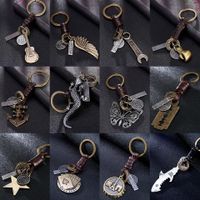 Retro Giraffe Alloy Cowhide Keychain main image 6