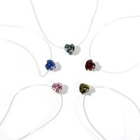 Simple Heart-shape Color Zircon Necklace Wholesale main image 3