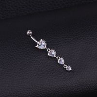 Fashion Heart Stainless Steel Inlaid Zircon Belly Ring main image 5