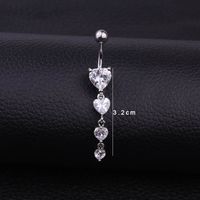 Fashion Heart Stainless Steel Inlaid Zircon Belly Ring main image 6