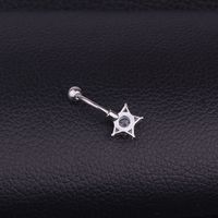 Stainless Steel Inlaid Zircon Stars Umbilical Nails main image 5