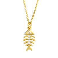Korean Fishbone Cactus Copper Necklace Wholesale main image 6