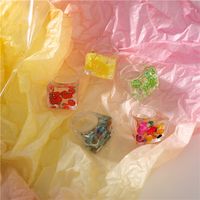 Korean Resin Transparent Fruit Square Ring main image 4