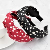 Fashion Silk Fabric Polka Dot Knotted Headband main image 1