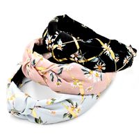 Korea Golden Silk Daisy Flower Fabric Knotted Headband main image 6