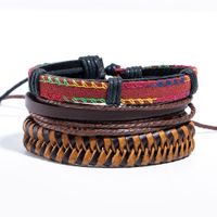 Retro Leather Multi-layer Braided Beaded Bracelet Five-piece Set sku image 1