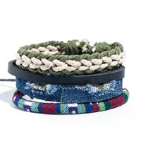 Retro Leather Multi-layer Braided Beaded Bracelet Five-piece Set sku image 4