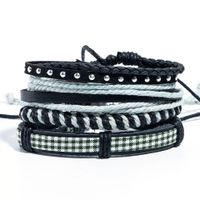 Retro Leather Multi-layer Braided Beaded Bracelet Five-piece Set sku image 16