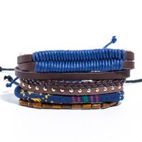 Retro Leather Multi-layer Braided Beaded Bracelet Five-piece Set sku image 7