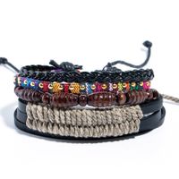 Retro Leather Multi-layer Braided Beaded Bracelet Five-piece Set sku image 8