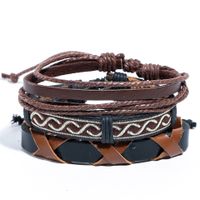 Retro Leather Multi-layer Braided Beaded Bracelet Five-piece Set sku image 10