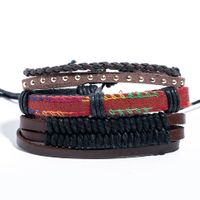 Retro Leather Multi-layer Braided Beaded Bracelet Five-piece Set sku image 13