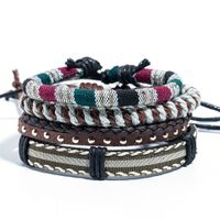 Retro Leather Multi-layer Braided Beaded Bracelet Five-piece Set sku image 12