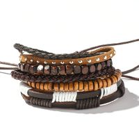 Retro Cowhide Multi-layer Braided Bracelet Five-piece Set sku image 3
