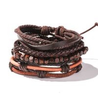 Retro Cowhide Multi-layer Braided Bracelet Five-piece Set sku image 4
