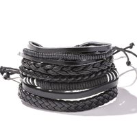 Retro Leather Multi-layer Braided Bracelet Five-piece Set sku image 1