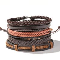 Retro Leather Multi-layer Braided Bracelet Five-piece Set sku image 4