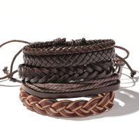 Retro Leather Multi-layer Braided Bracelet Five-piece Set sku image 5