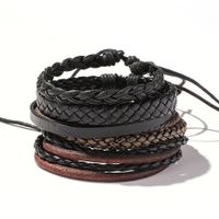 Retro Leather Multi-layer Braided Bracelet Five-piece Set sku image 6