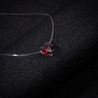 Simple Heart-shape Color Zircon Necklace Wholesale sku image 1