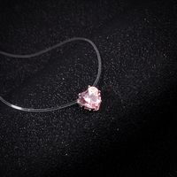 Simple Heart-shape Color Zircon Necklace Wholesale sku image 4