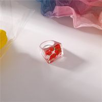 Korean Resin Transparent Fruit Square Ring sku image 5