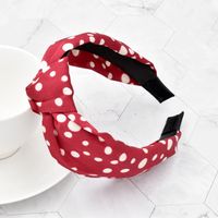 Fashion Silk Fabric Polka Dot Knotted Headband sku image 1