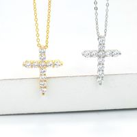 Fashion Cross Copper Zircon Necklace Wholesale main image 1
