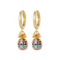 European And American Fashion Colorful Zircon Earrings A Variety Of Creative Personality Pineapple Cactus Earrings Diy Ear Studs Earrings For Women main image 3