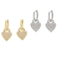 Simple Inlaid Zircon Heart-shaped Earrings main image 5