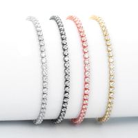 European And American Fashion New Style Zircon Bracelet Single Row Claw Inlaid Personality Simple Multi-color Adjustable Bracelet Factory Wholesale main image 1
