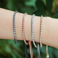 European And American Fashion New Style Zircon Bracelet Single Row Claw Inlaid Personality Simple Multi-color Adjustable Bracelet Factory Wholesale main image 3