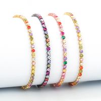 European And American Fashion New Style Zircon Bracelet Single Row Claw Inlaid Personality Simple Multi-color Adjustable Bracelet Factory Wholesale main image 4