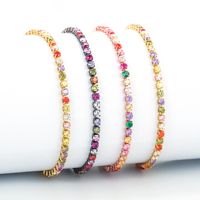 Simple Single Row Multicolor Zircon Copper Bracelet main image 1