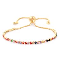 Simple Single Row Multicolor Zircon Copper Bracelet main image 3