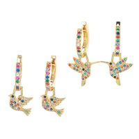 Fashion Diamond Colored Zircon Bird Earrings main image 2