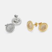 Wholesale Fashion Gold-plated Zircon Round Earrings main image 4