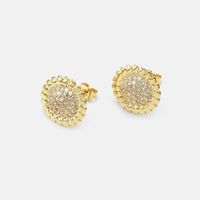 Wholesale Fashion Gold-plated Zircon Round Earrings main image 5