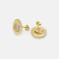 Wholesale Fashion Gold-plated Zircon Round Earrings main image 6