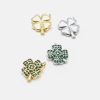 Foreign Trade Popular Style Graceful Personality Gold-plated Zircon Diy Four-leaf Clover Accessories Diy Plant Four-leaf Clover Accessories main image 1
